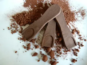 Die essbaren Löffel von Spoontainable sind aus Kakaofasern. Quelle: Spoontainable
© Spoontainable