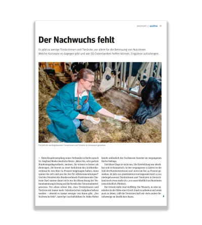 23 08 30 Qualitas Beitrag Tierärzte Der Nachwuchs Fehlt